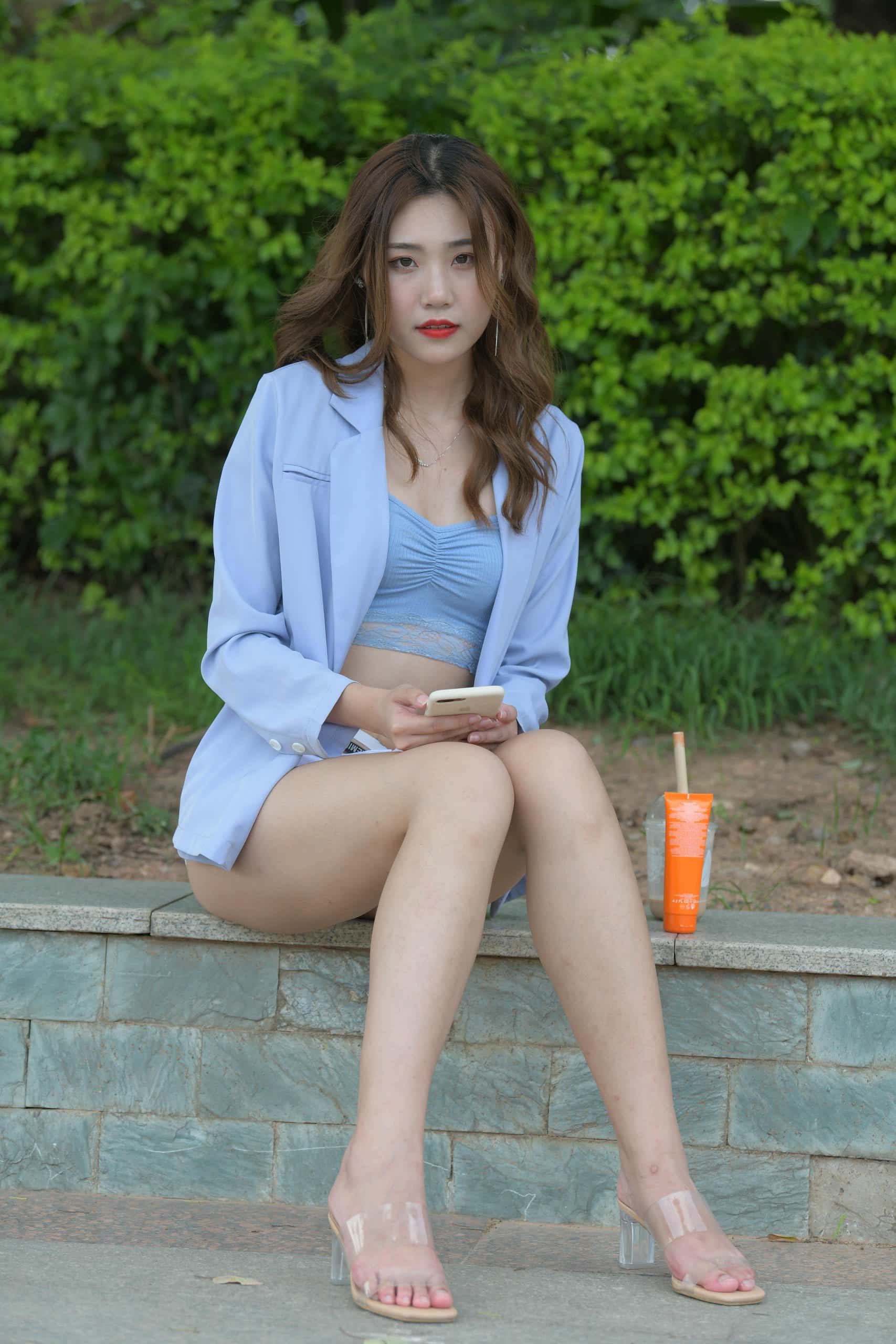 白色热裤女孩【1133P】J1630-七七街拍