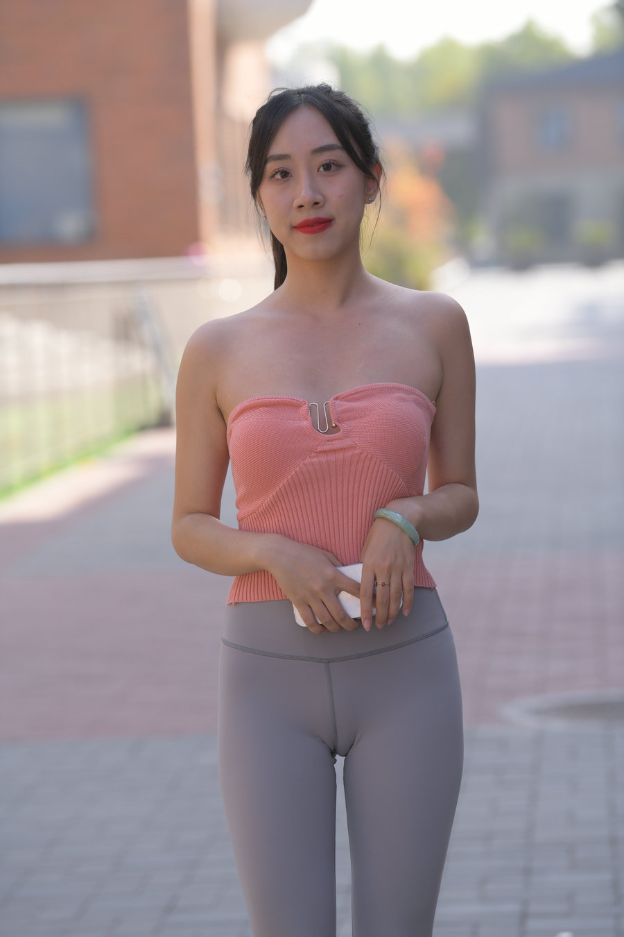 灰色瑜伽裤女孩J4905 522P1V-25.8GB-七七街拍