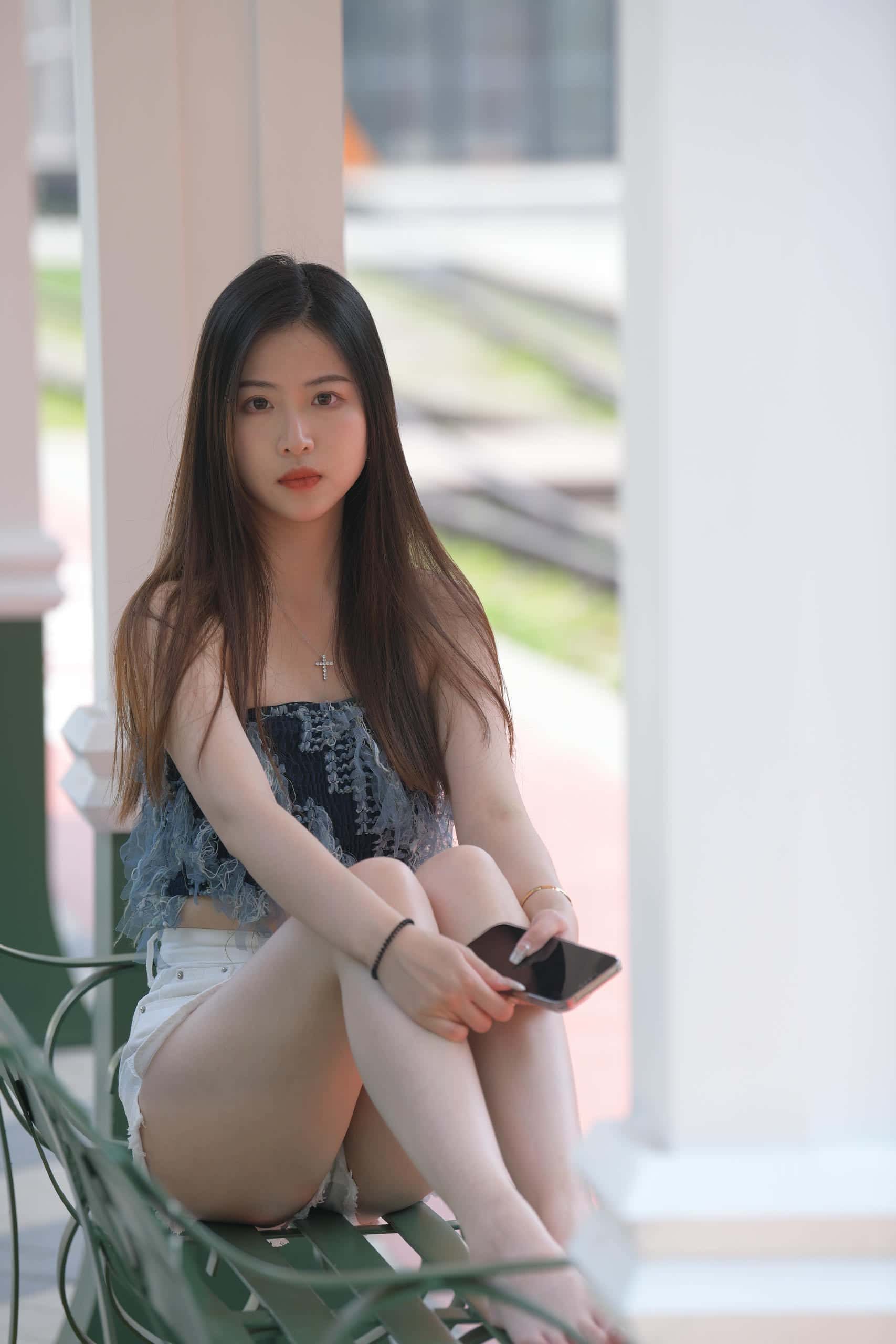 特别清纯的热裤姑娘，忒好看了【770P】F6241-七七街拍