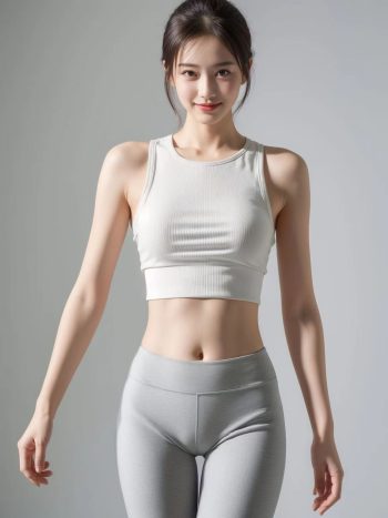 AI瑜伽裤清纯妹子系列图-七七街拍