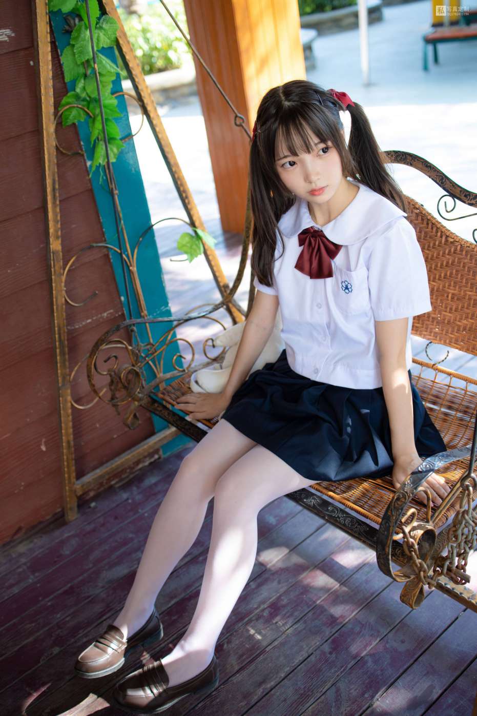 图片[3]-眼神好清澈的双马尾白丝女孩【75P】20019-七七街拍