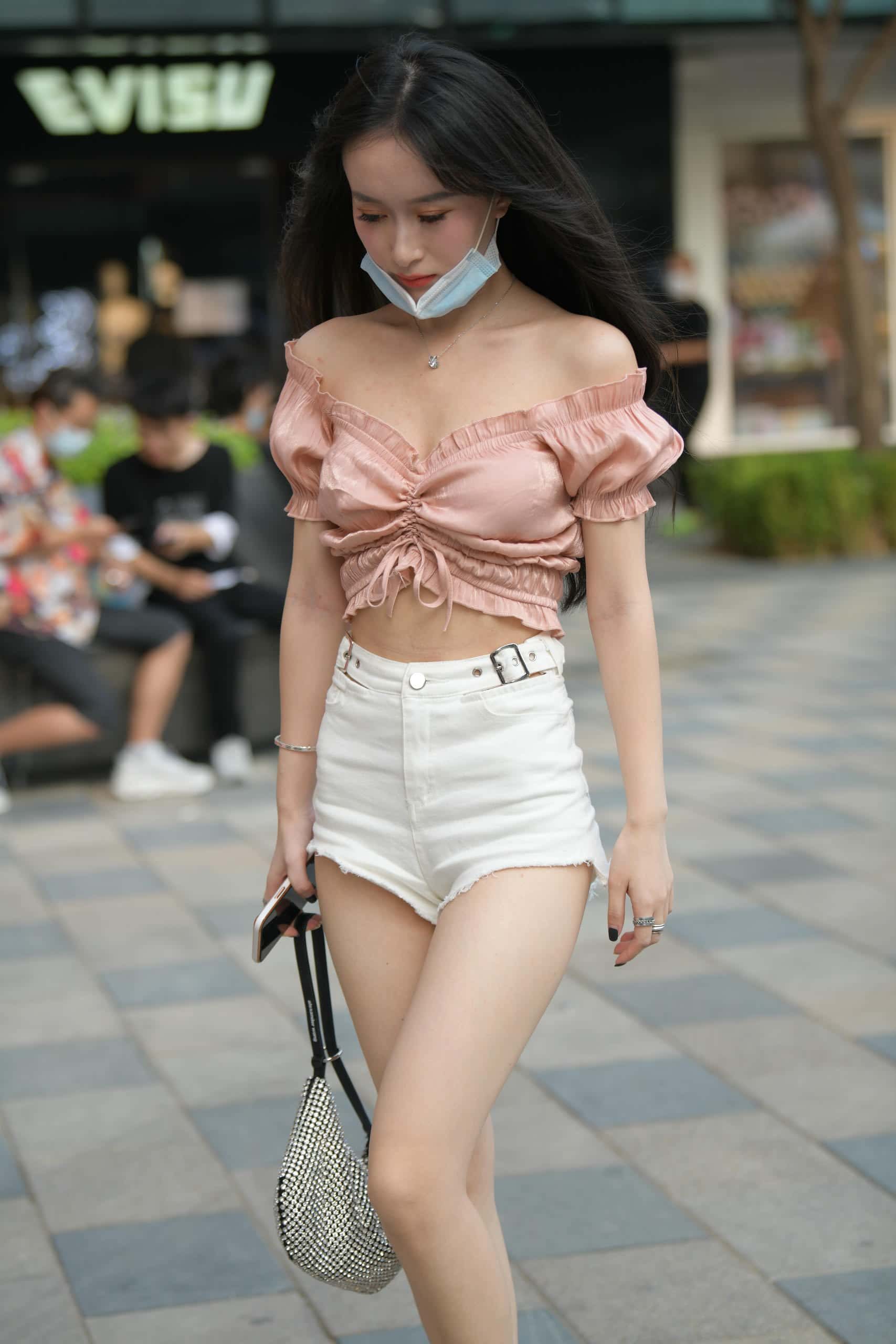 清纯动人粉白搭配【100P】J7926-七七街拍