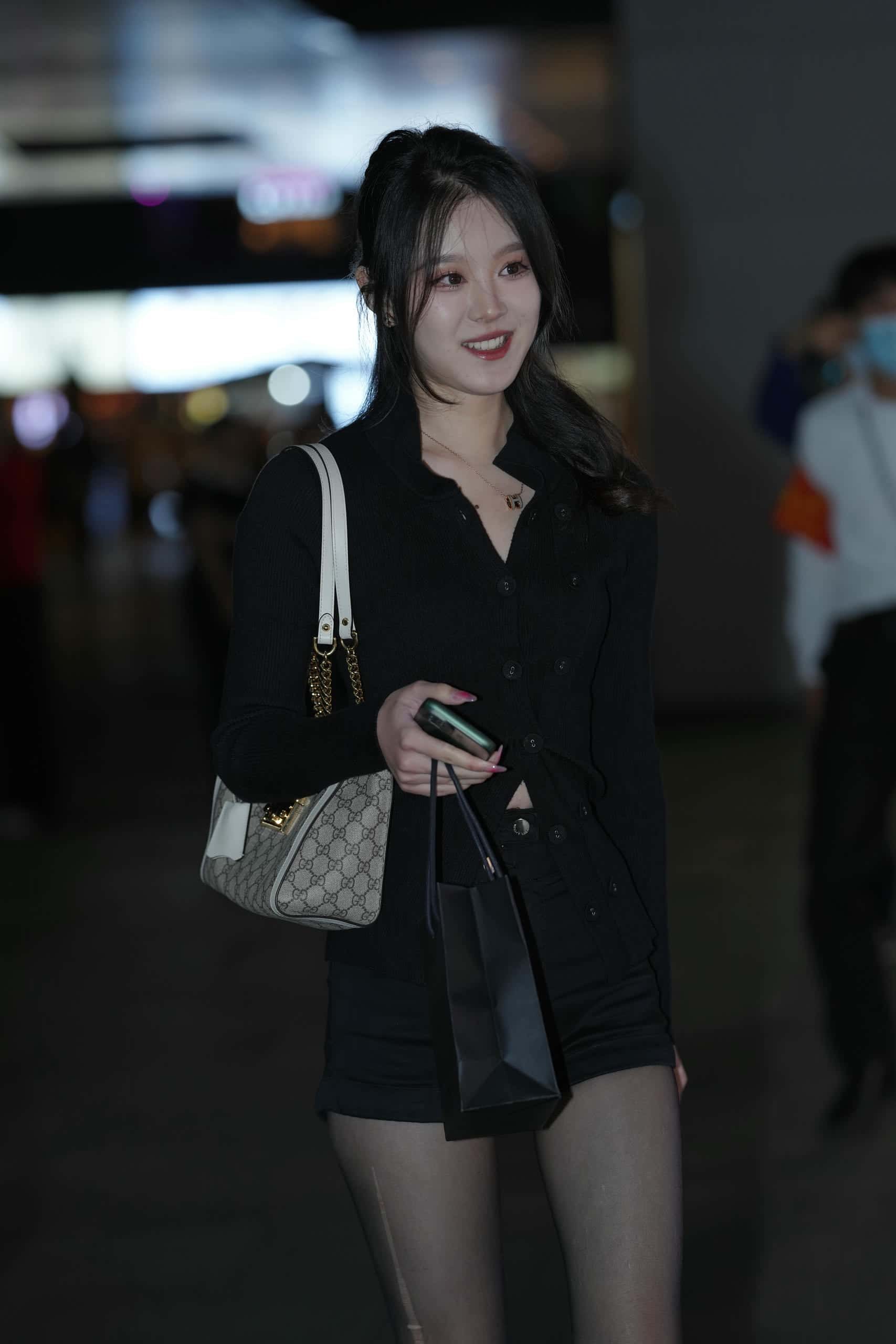 黑色系马尾辫少女 【173P】K4446-七七街拍