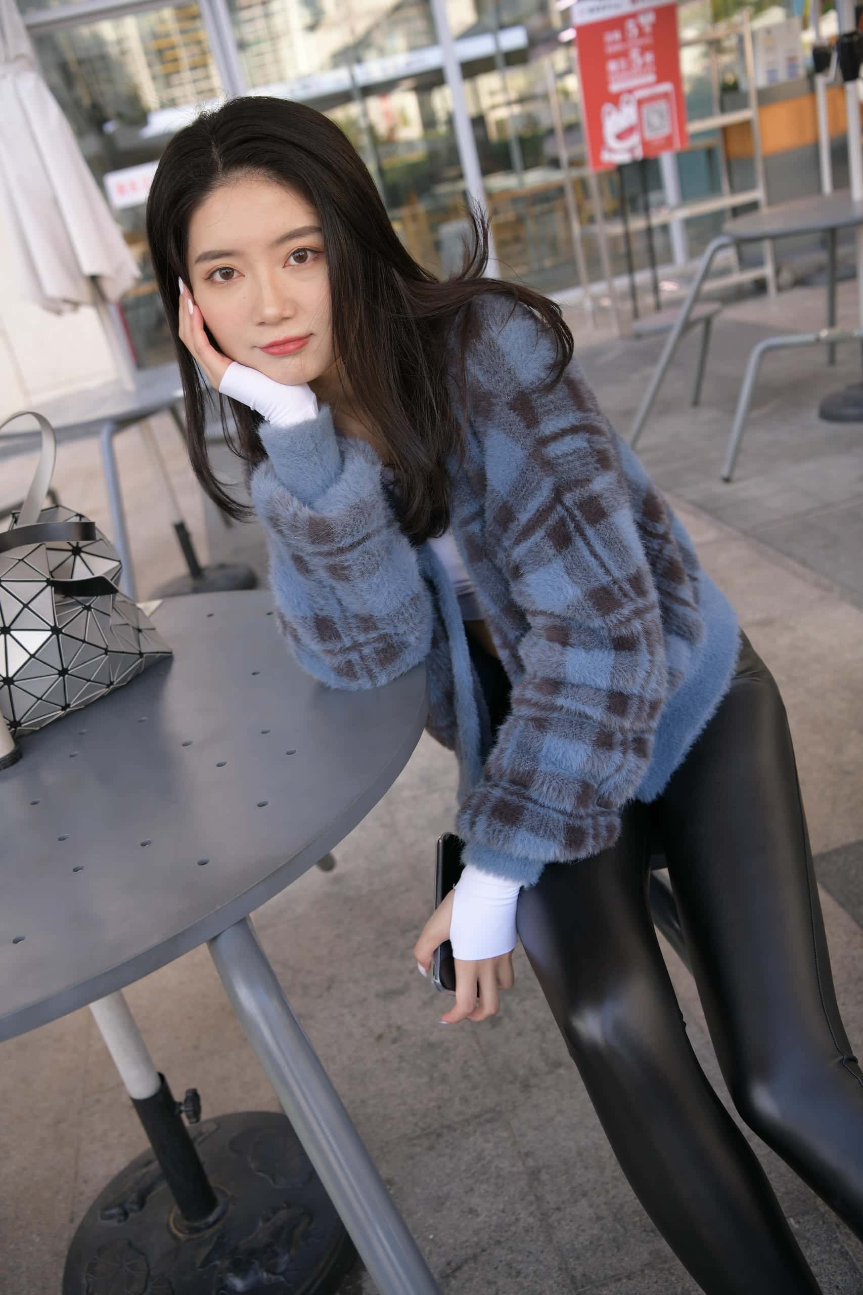 秋日皮裤【415P】J4784-七七街拍